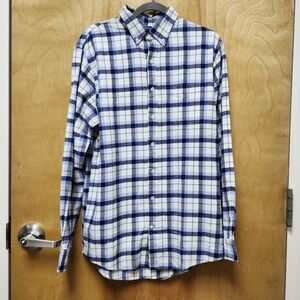 Lands' End Men's Long Sleeve  Plaid Flannel Button Down Size Medium Tall